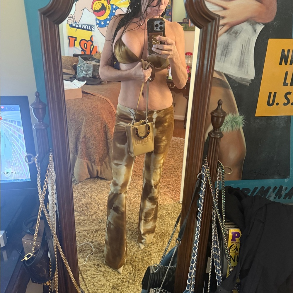 Gucci tie-dye suede pants with matching bikini top. Vintage - Picture 9 of 16